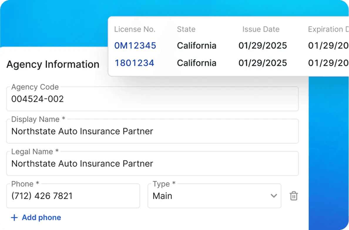 Agent Onboarding, Licensing & Compliance Subcategory Cards